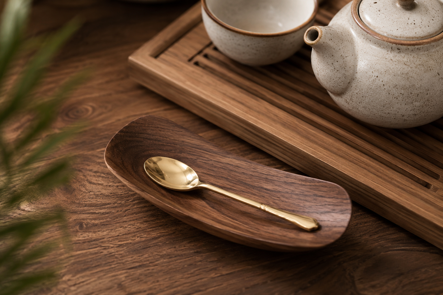 Walnut Tea Spoon Rest