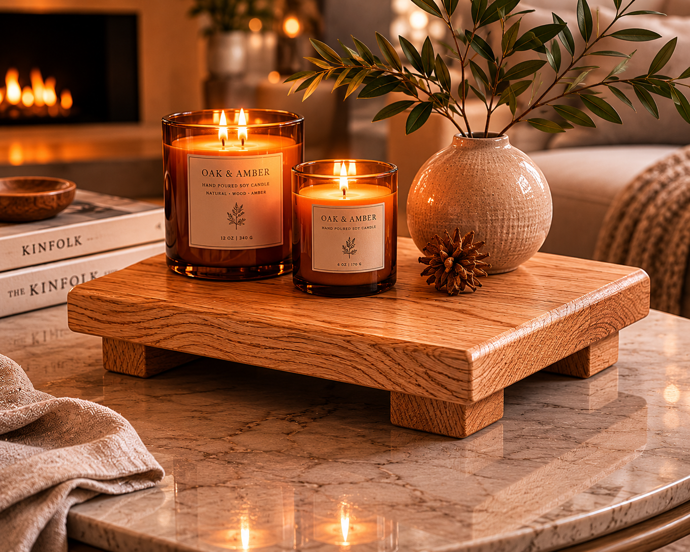 Bespoke White Oak Candle Platform – Deposit